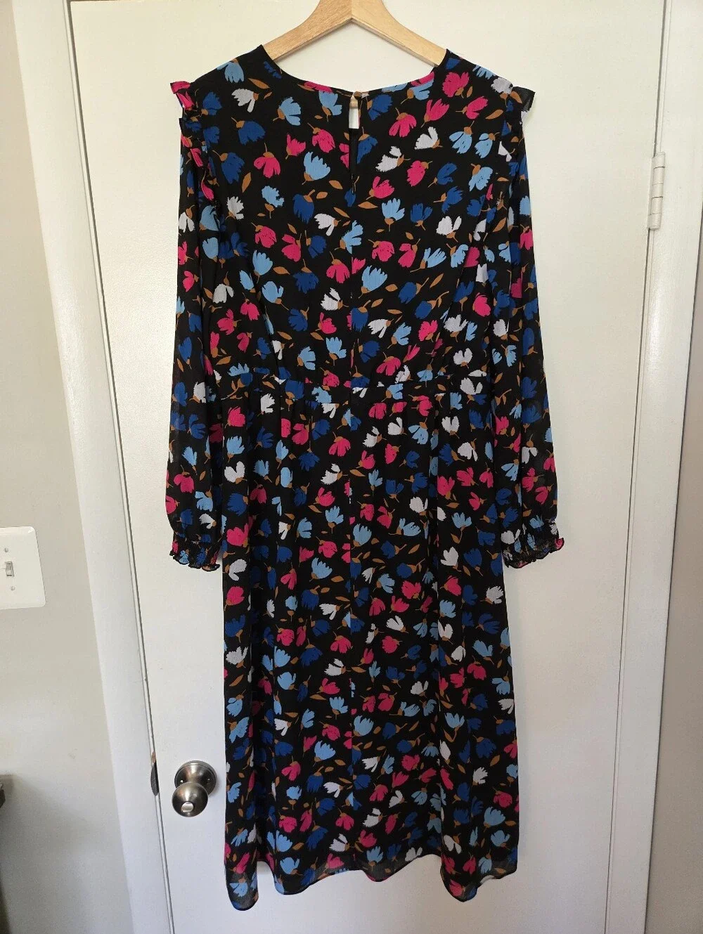 J. Crew Long Sleeve Floral Fit And Flare Dress Size 12